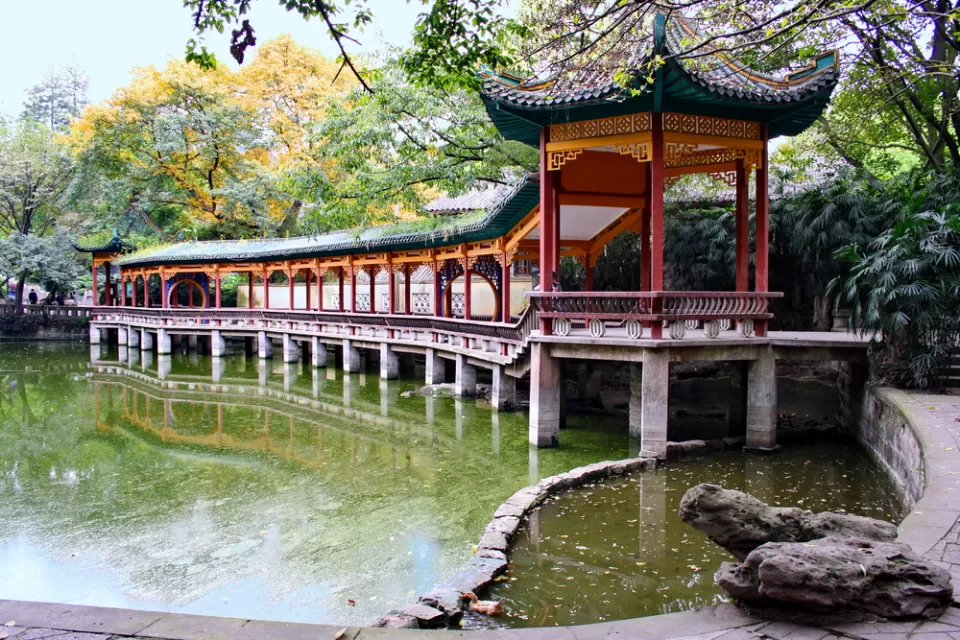 Chinese pavilion. Elling park. Chongqing city.